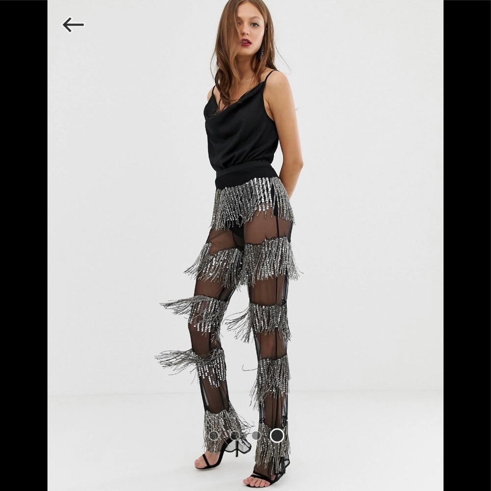 ASOS DESIGN embellished flare pants with sequins and beads